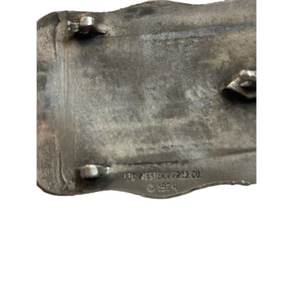 LTD Western Prod. Co. 1974 Metal Cowboy Belt Buckle - Picture 3 of 6